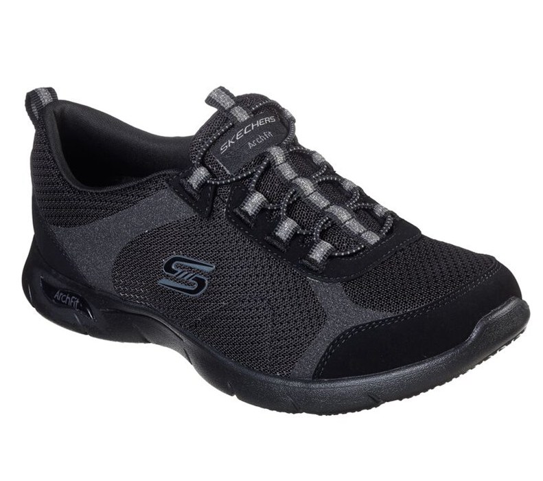 Skechers Dam Svarta Fritidsskor - Arch Fit Refine - Her Best - Sverige (VFJIH-6702)